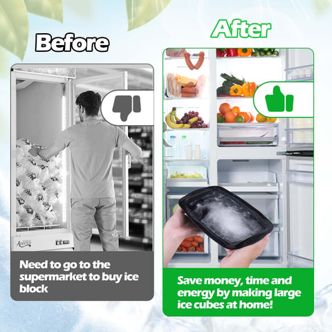 XANGNIER bigger-enduring ice cubes stay cold longer in coolers and beverages.