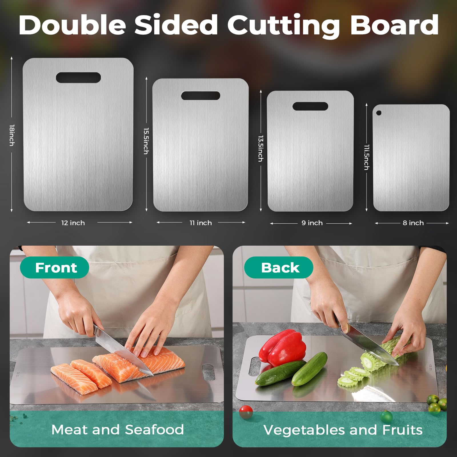 Xanthic Katuchef titanium cutting board non stick surface resists stains and odors