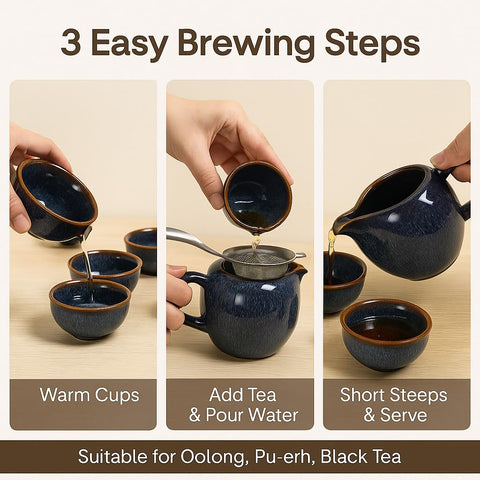 XAOLUFAFAFA Gift box presentation of the tea set ready for gifting