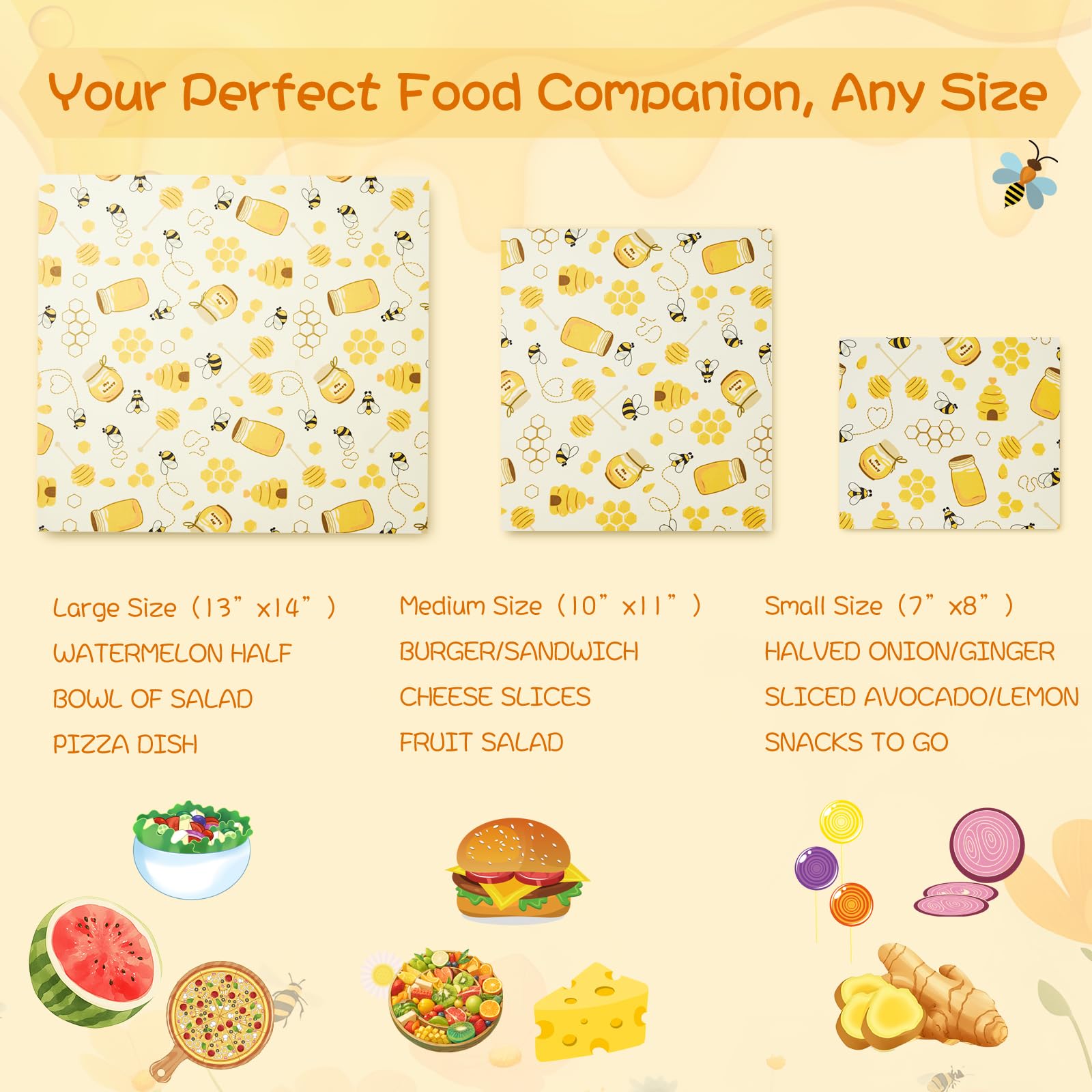 XAQMHSW beeswax wrap covering a bowl with snacks.