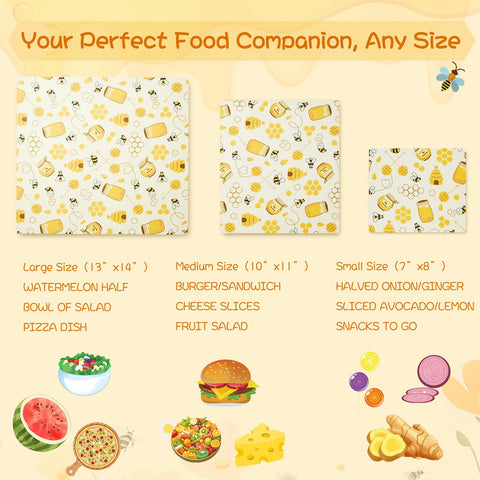 XAQMHSW beeswax wrap covering a bowl with snacks.