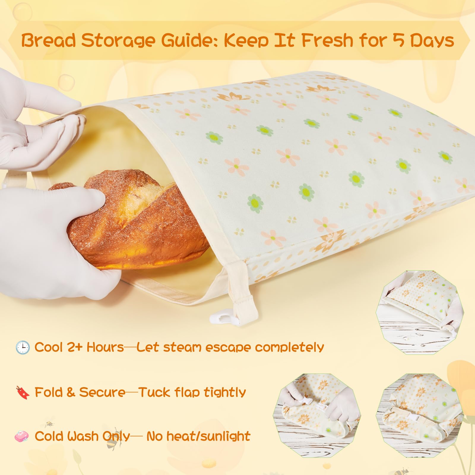 XAQMHSW kitchen storage setup with bread and produce.