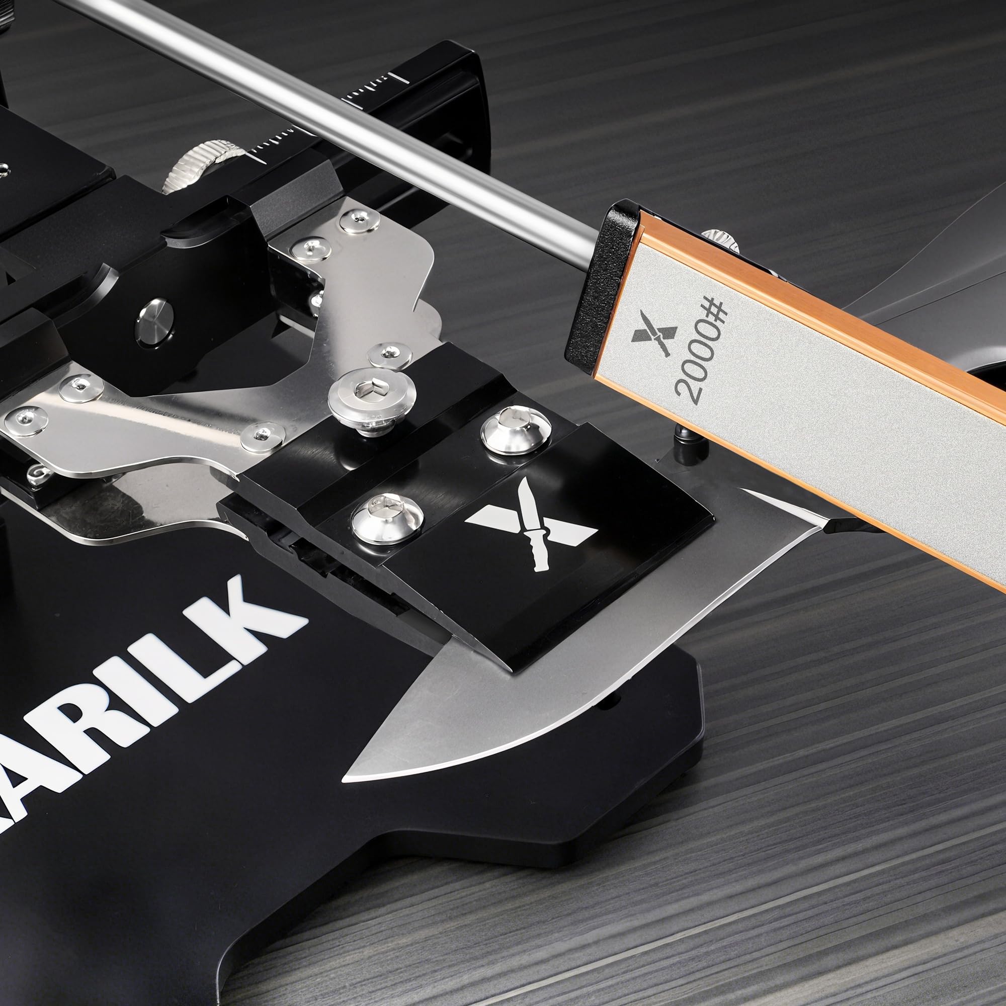 XARILK Center Y Clamp ready for on-the-go EDC and field sharpening workflows.