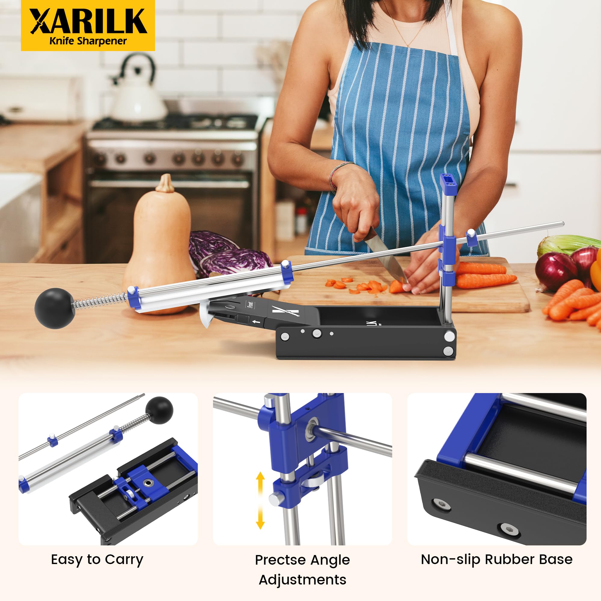 XARILK foldable sharpening system 800-diamond plate for mid-edge sharpening.