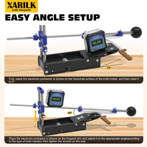 XARILK compact setup suits kitchen and outdoor sharpening on the go.