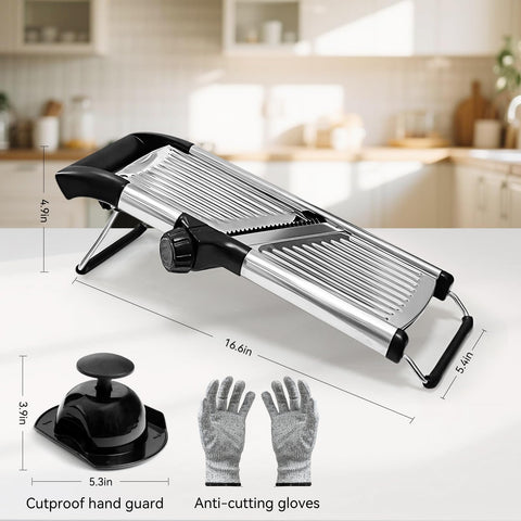 XAYCDEHN mandoline slicer stainless steel blades deliver sharp, consistent cuts.