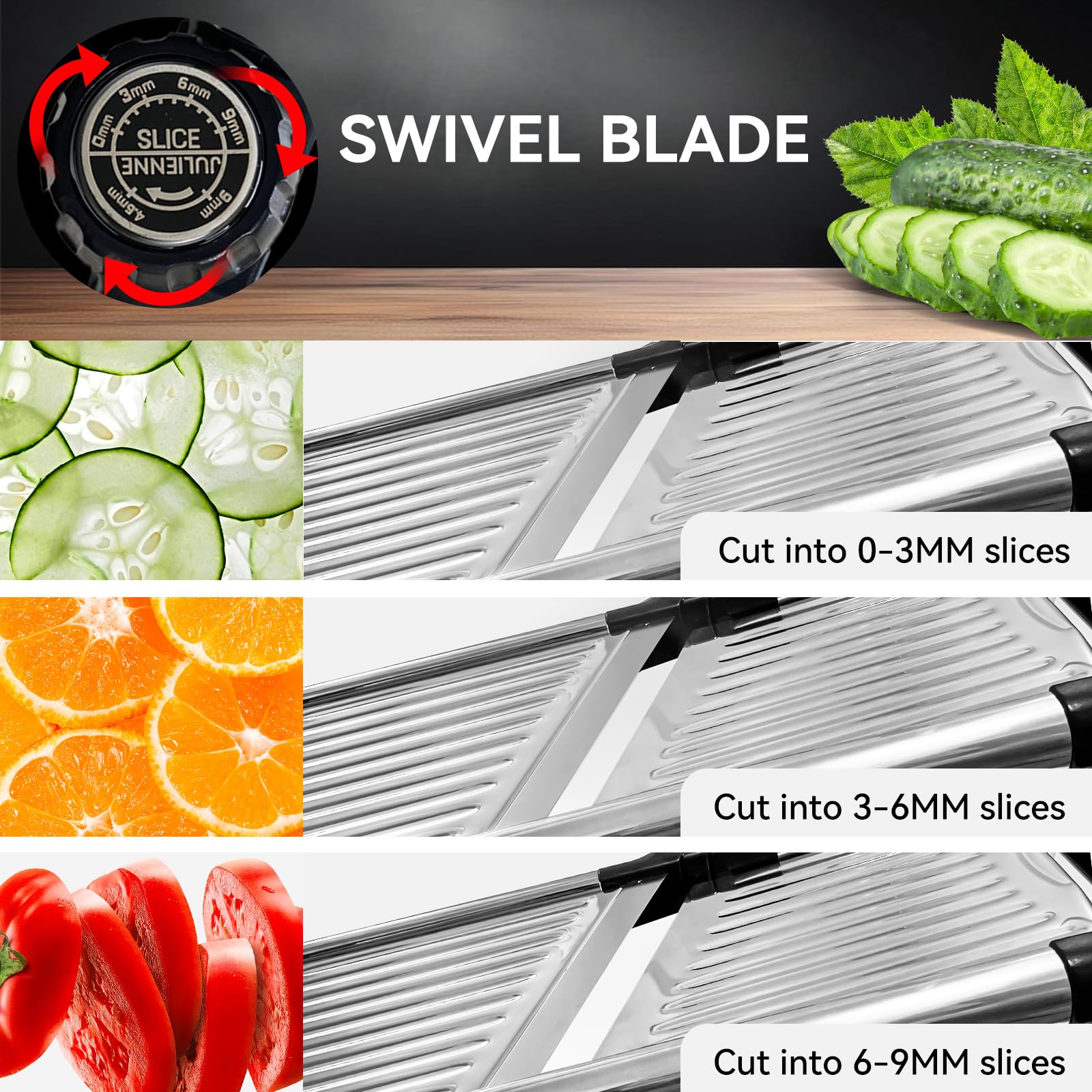 XAYCDEHN mandoline slicer adjustable thickness control for perfect potato chips.