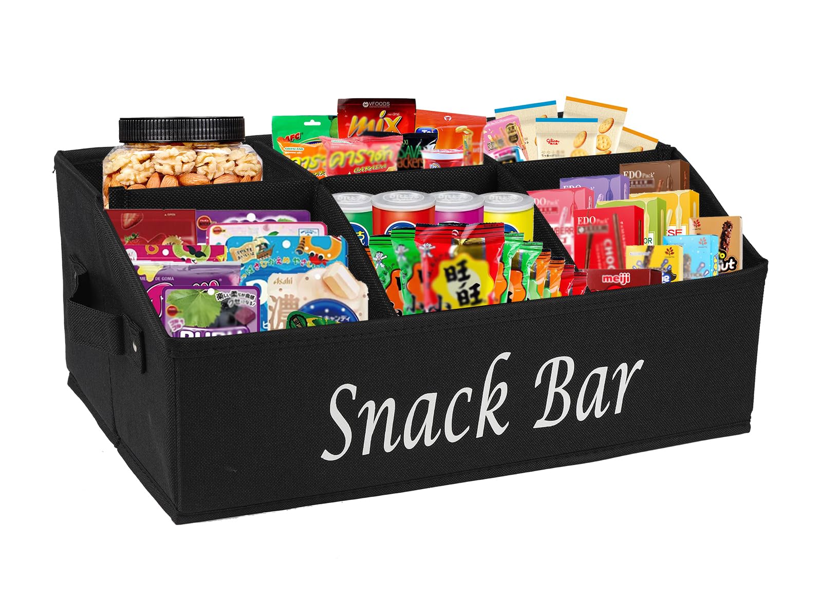 Xbopetda snack organizer front compartments neatly display snacks for quick grabbing