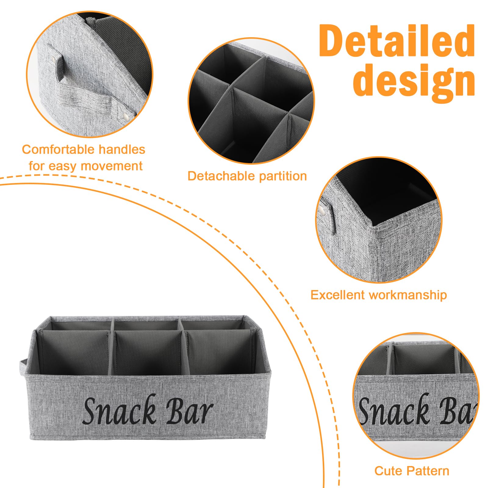 Xbopetda snack organizer removable dividers enable flexible snack arrangement