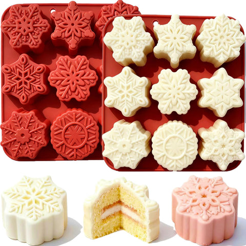 XBYzuzi snowflake mold 2pc set for festive desserts and decorations.