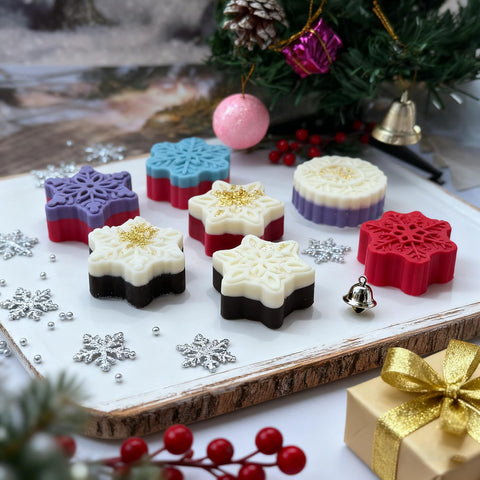 XBYzuzi snowflake mold with 9 styles creates varied chocolate and candy shapes.