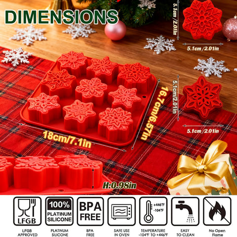 XBYzuzi snowflake mold is oven-safe for decorative motifs and treats.