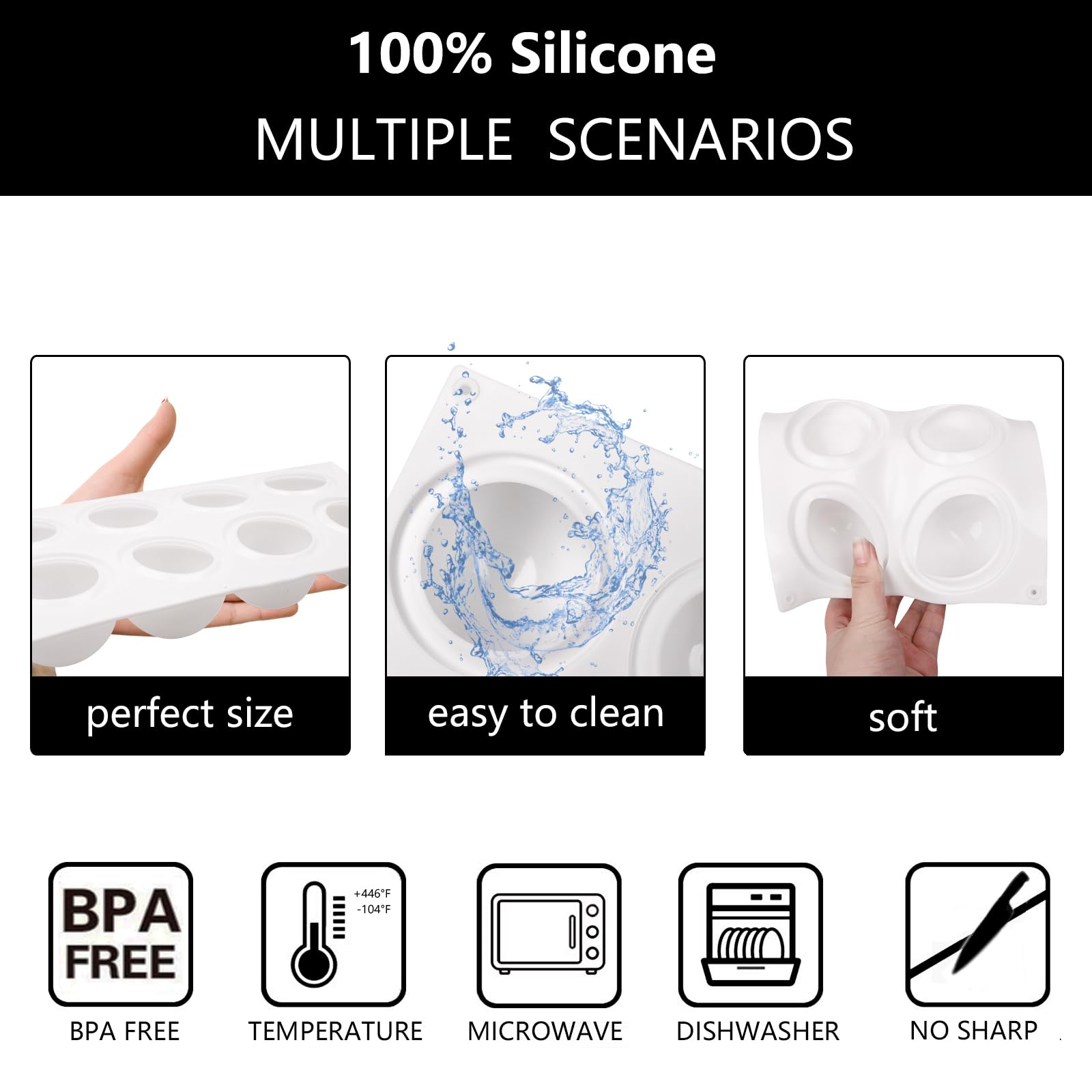 Xcake Lcook Silicone Sphere Dessert Mold ideal for elegant round sweets and chocolates.