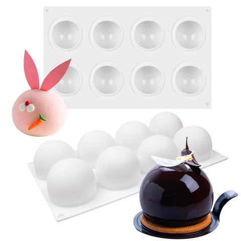 Xcake Lcook Sphere Mold with 8 cavities for evenly shaped, portion-controlled desserts.