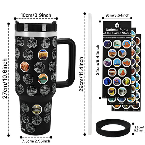 XccMe 40oz tumbler with handle and straw, easy to carry.