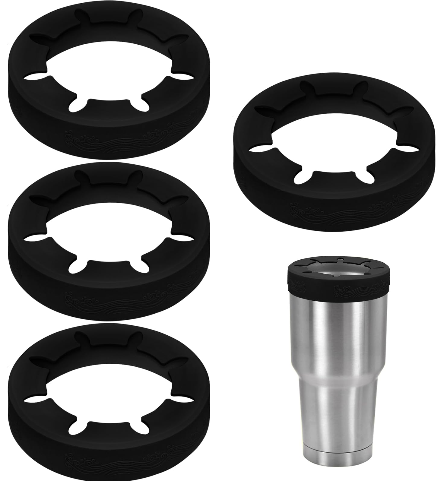 XccMe 4Pack silicone rings mounted on a 30oz tumbler, ready to upgrade grip and usability.