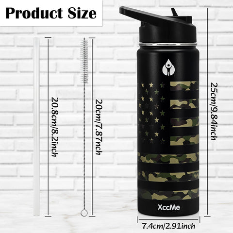 XccMe stainless steel 18/8 bottle highlights durable, BPA-free hydration.