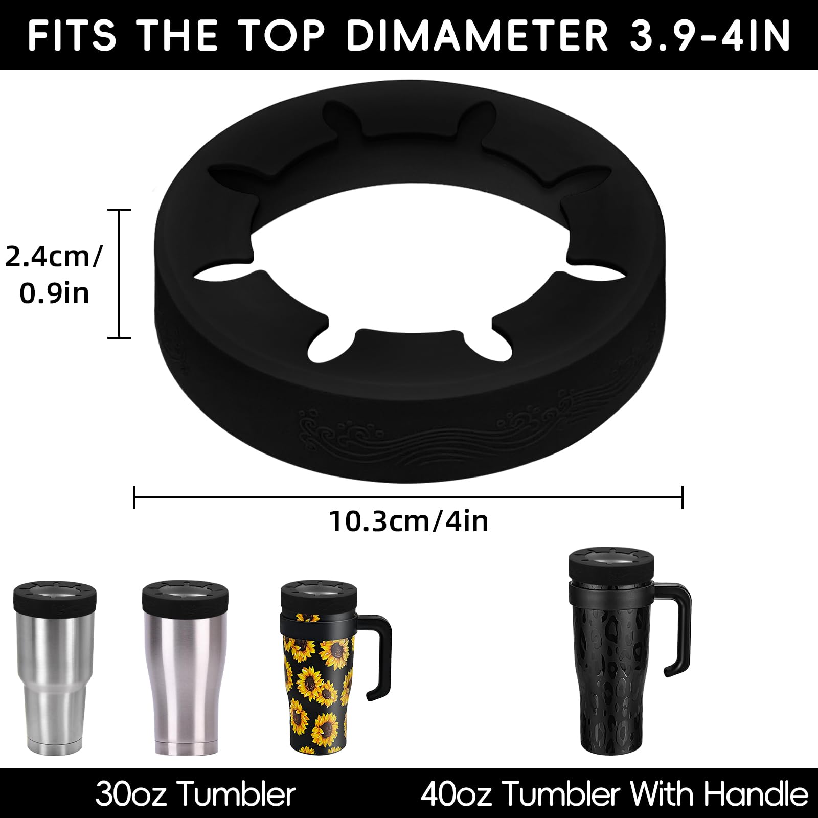XccMe silicone ring fitted on a YETI 30oz tumbler for enhanced handling.