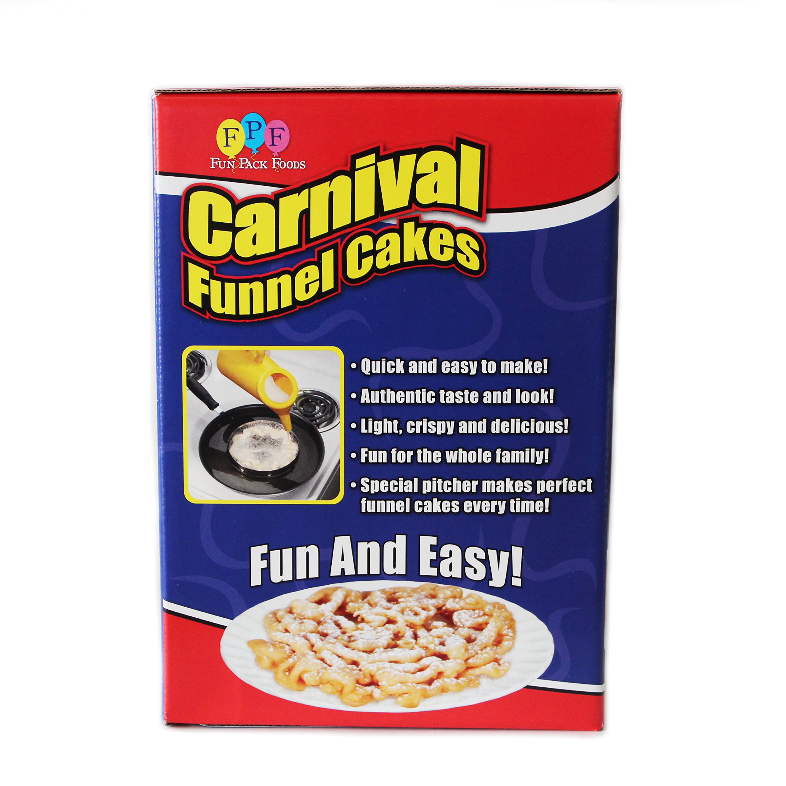 Xcell International Fun Pack Foods finished funnel cakes plated for crowd-friendly treats