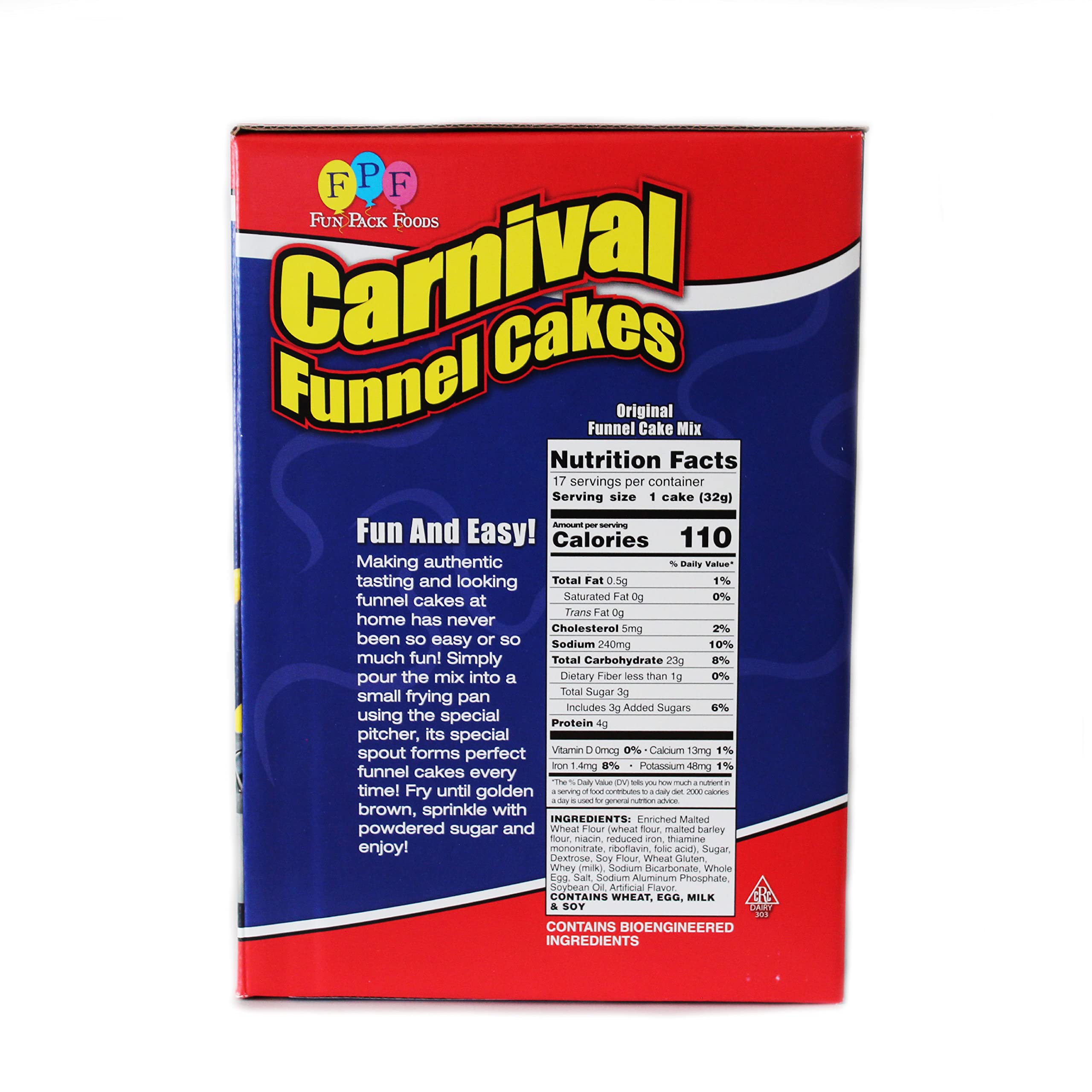 Xcell International Fun Pack Foods original funnel cake mix two-pack promises authentic flavor