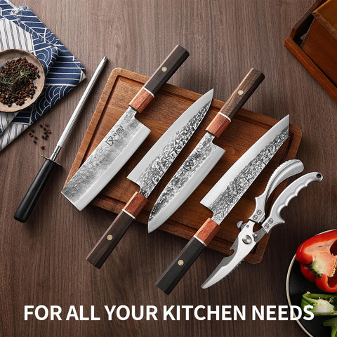 XCHIEF PRO 7-inch Nakiri knife ideal for julienne prep.