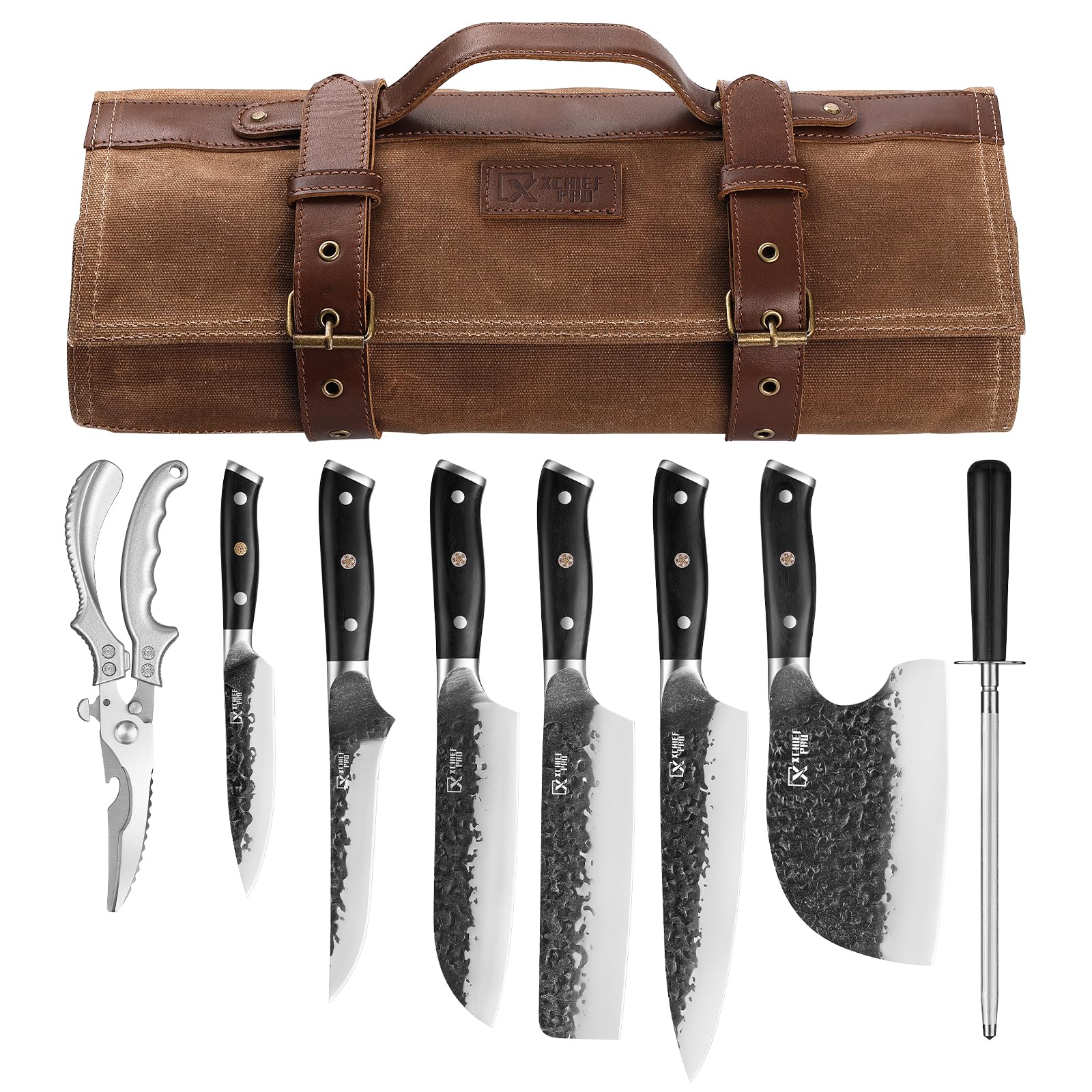 XCHIEF PRO knife set full collection for precise slicing across meats and vegetables