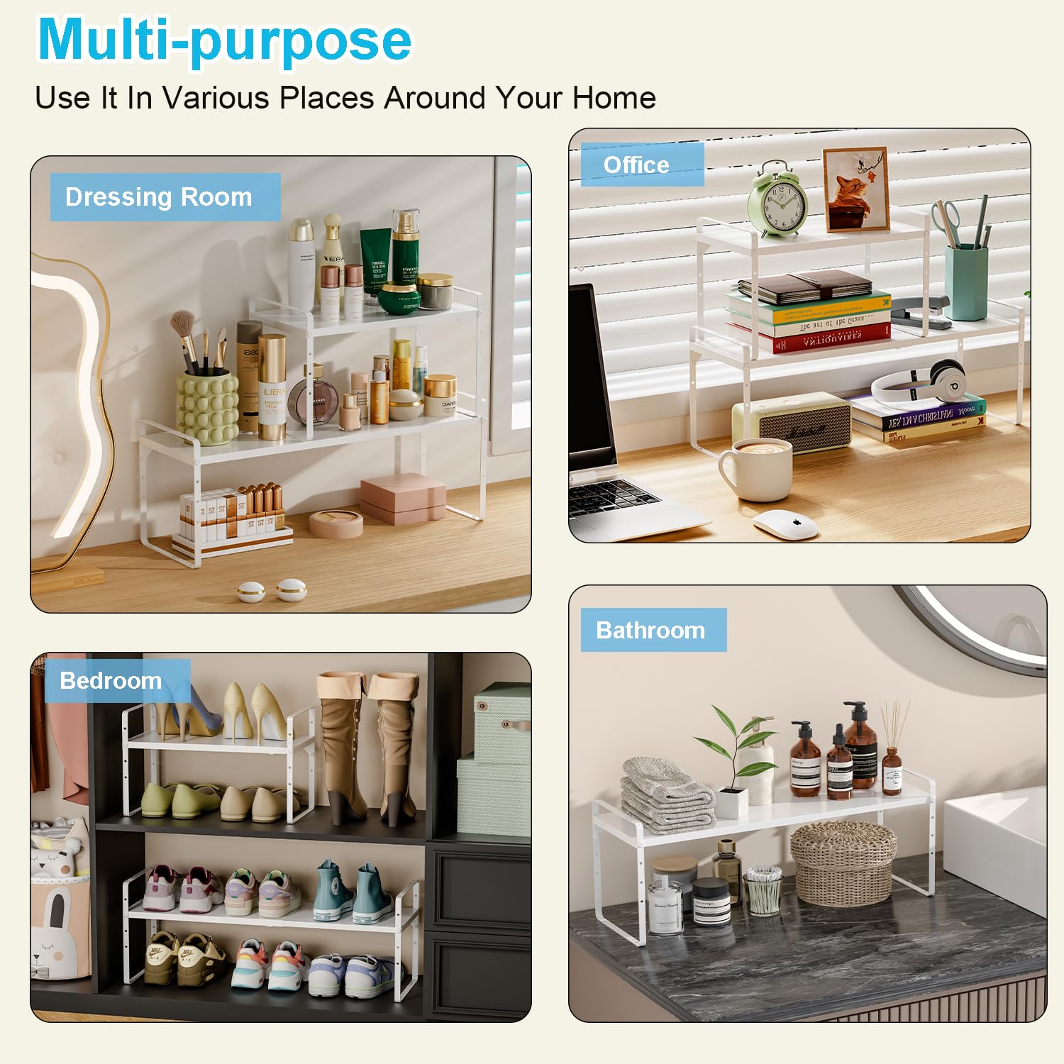 X-cosrack dishware organizer helps keep cupboards tidy.