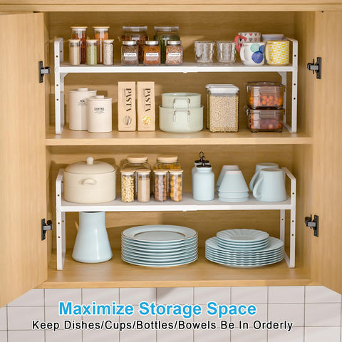 X-cosrack two-pack kitchen shelf set in action.