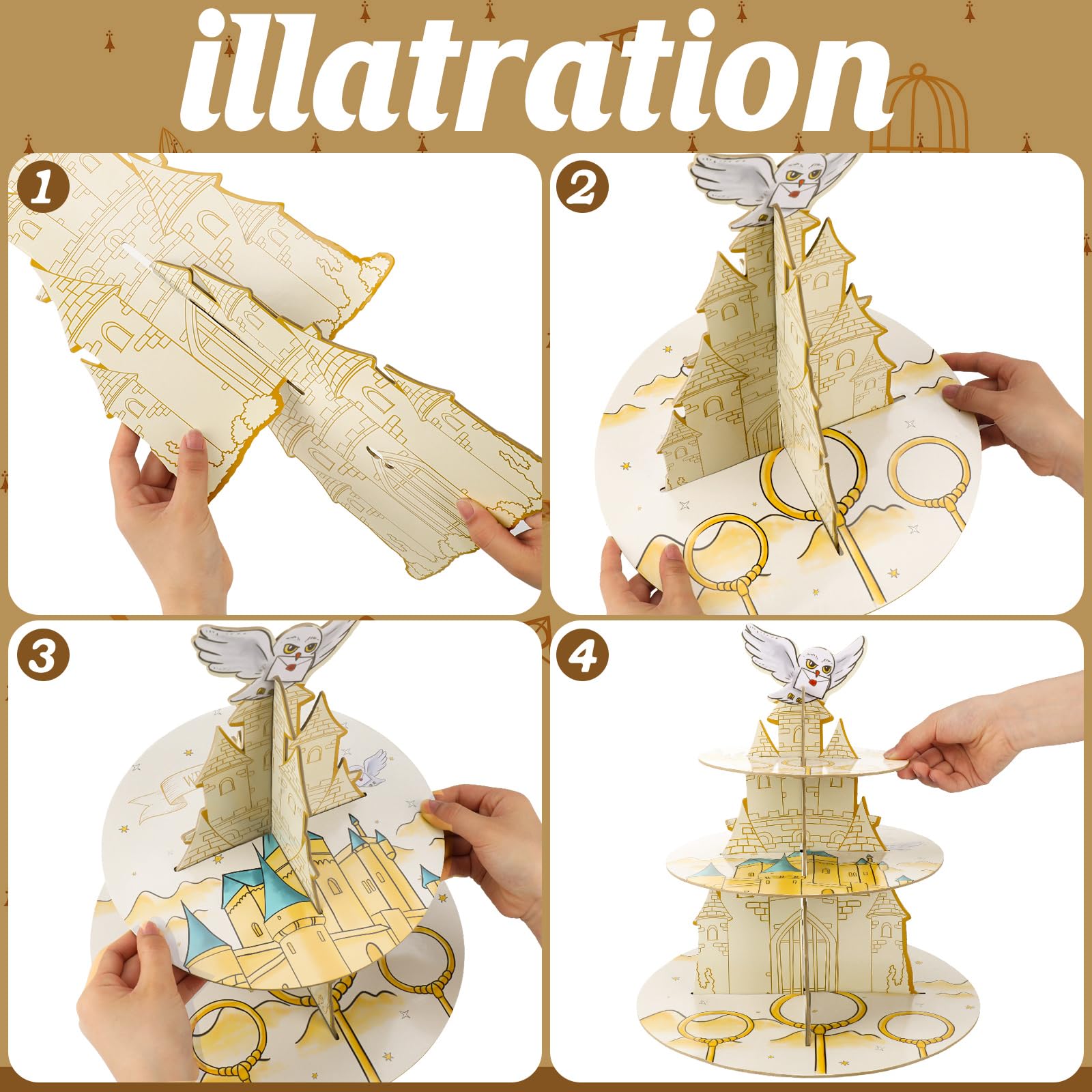 XEFINAL wizard cupcake stand middle tier elevates party desserts