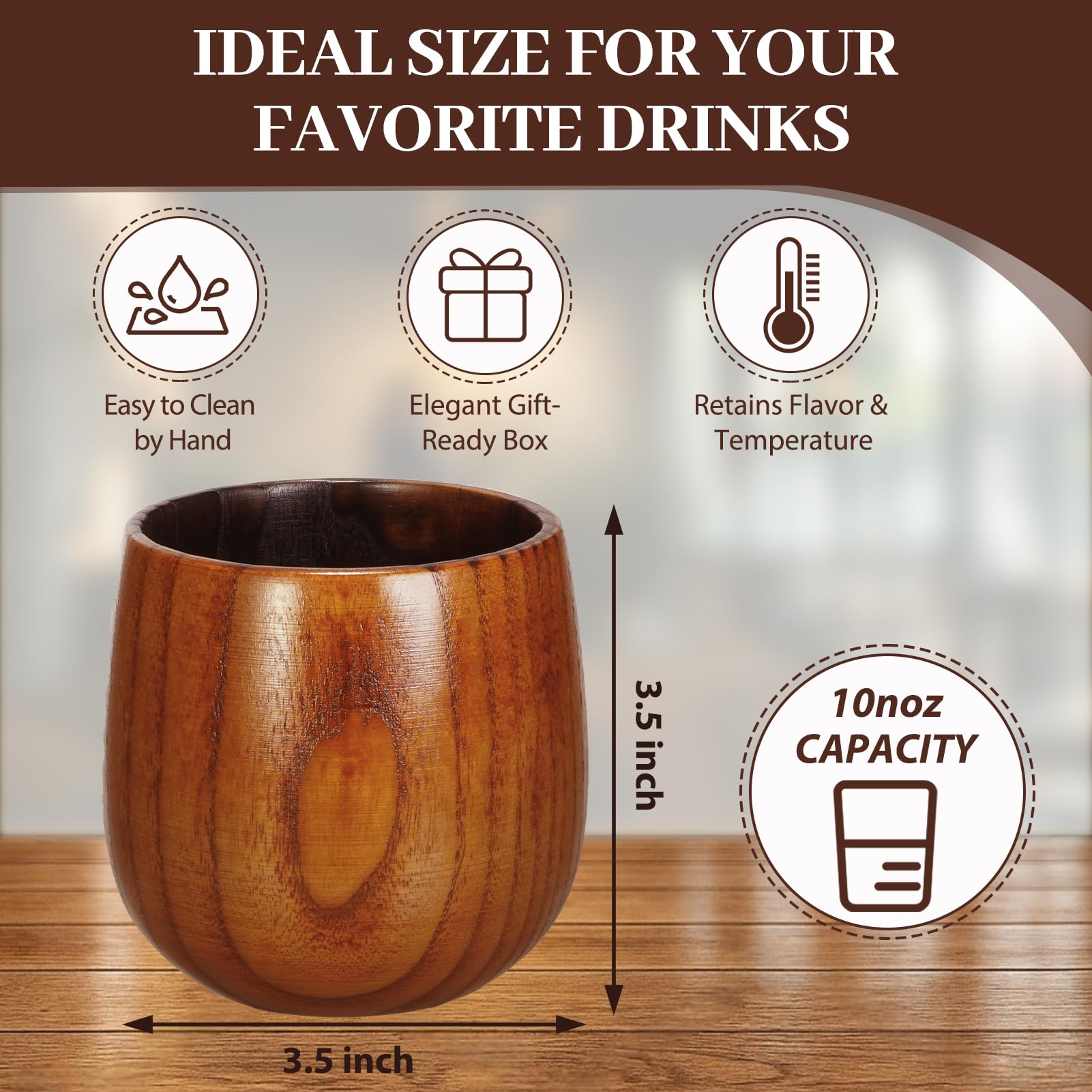 Xekley 2-piece charred wooden whiskey glasses showcase unique grain and durability.