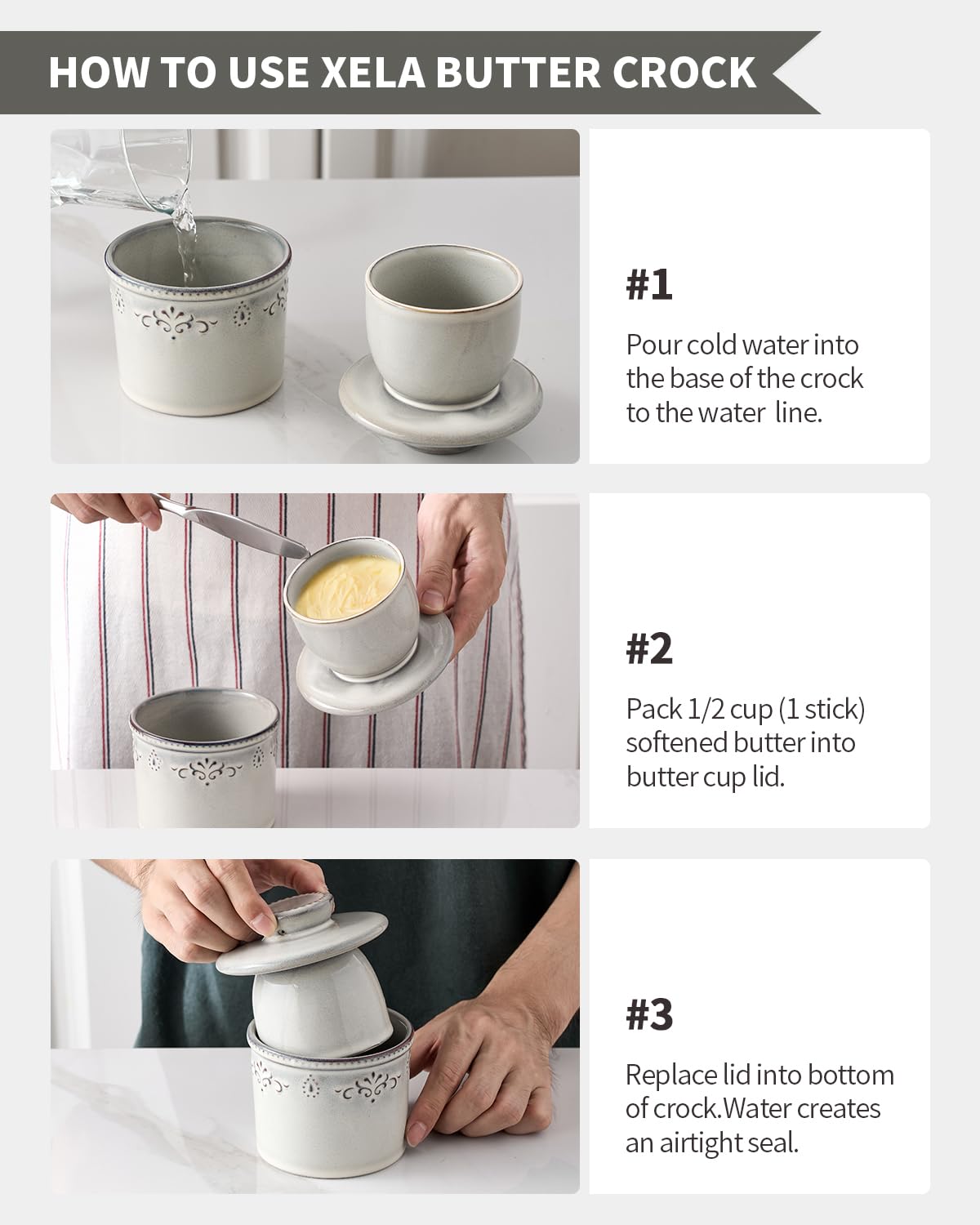 Xela Butter Dish styled on a table as a gift-ready kitchen accessory