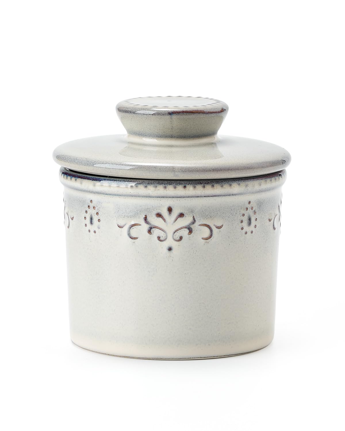 Xela Butter Dish with water line front view keeps butter soft and ready to spread