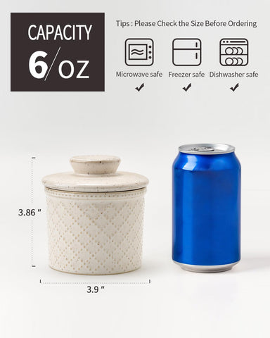 Xela butter dish with inverted lid demonstrates easy, mess-free countertop serving
