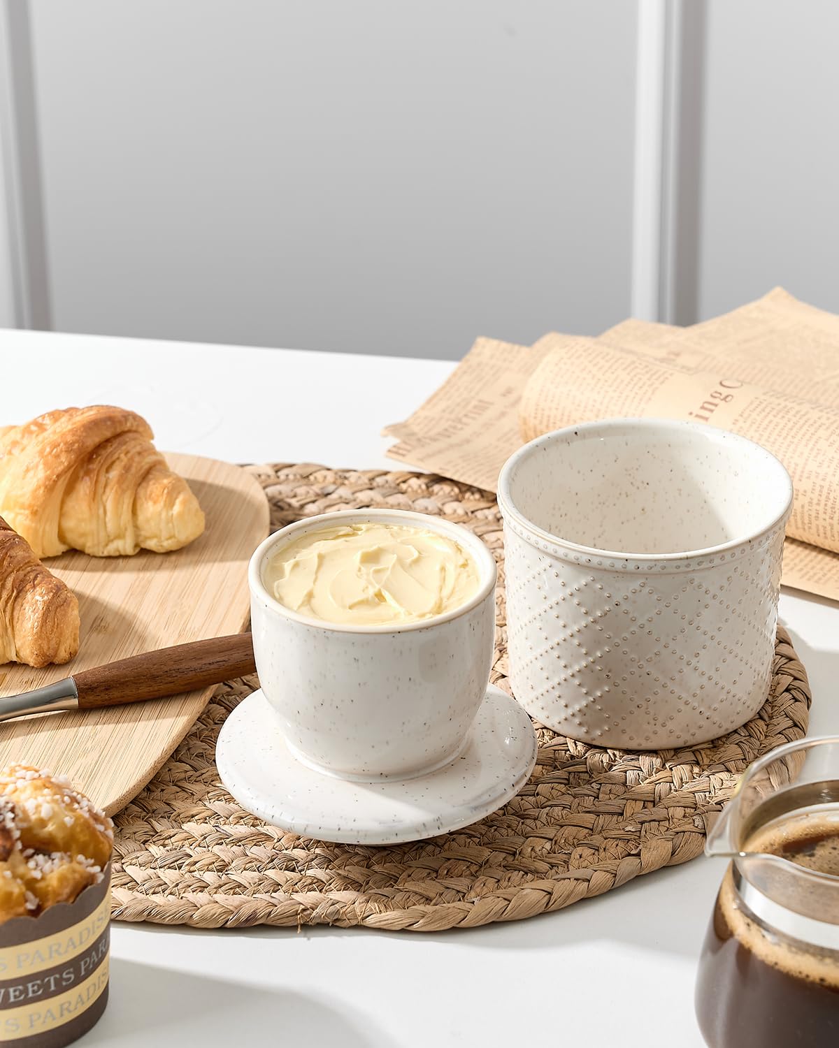 Xela lead-free porcelain keeps butter safe and refrigerator-friendly