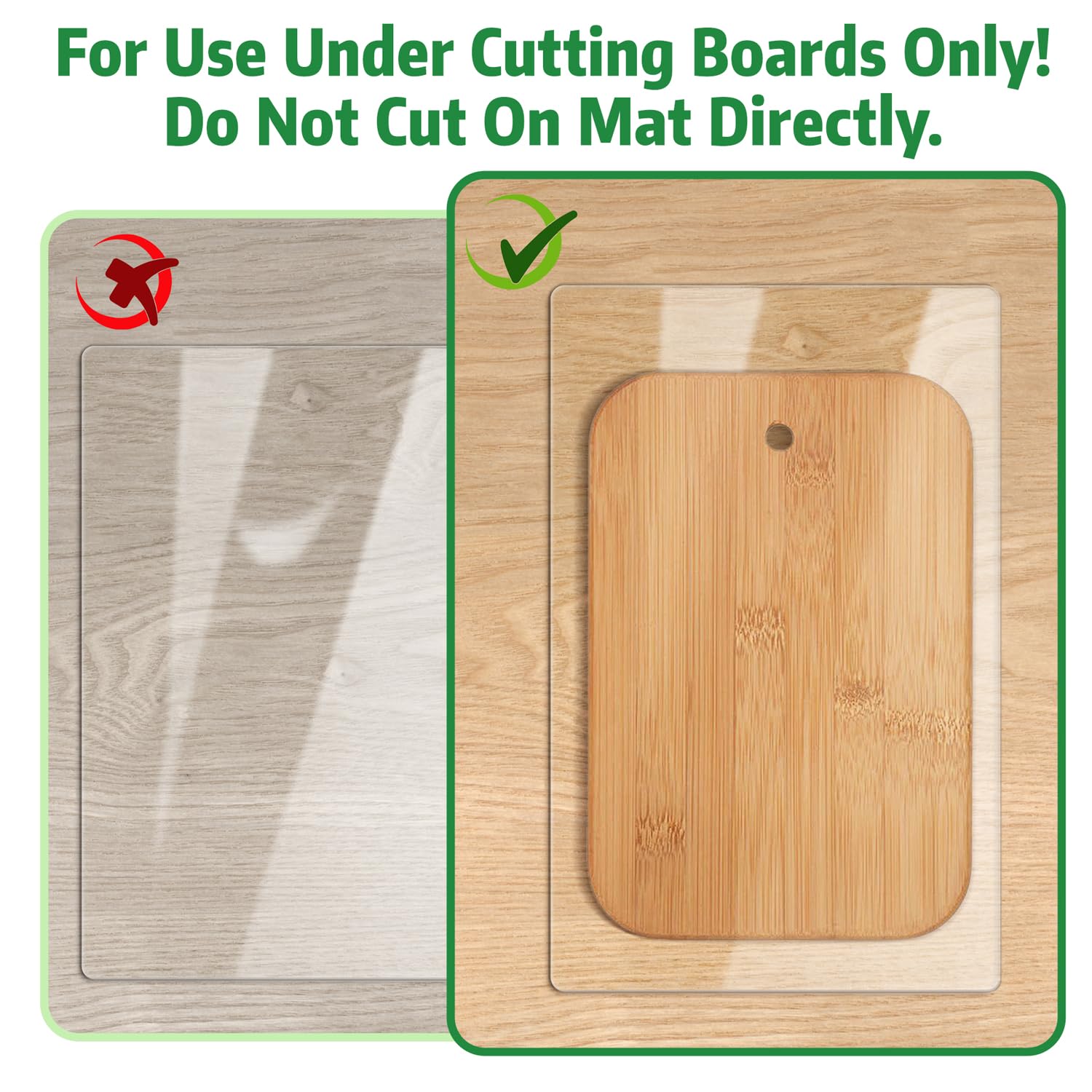 Xfenvs non-slip mat under the cutting board protects counters during prep.