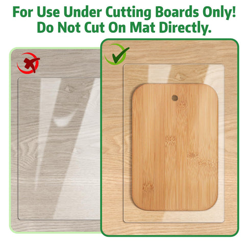 Xfenvs non-slip mat under the cutting board protects counters during prep.
