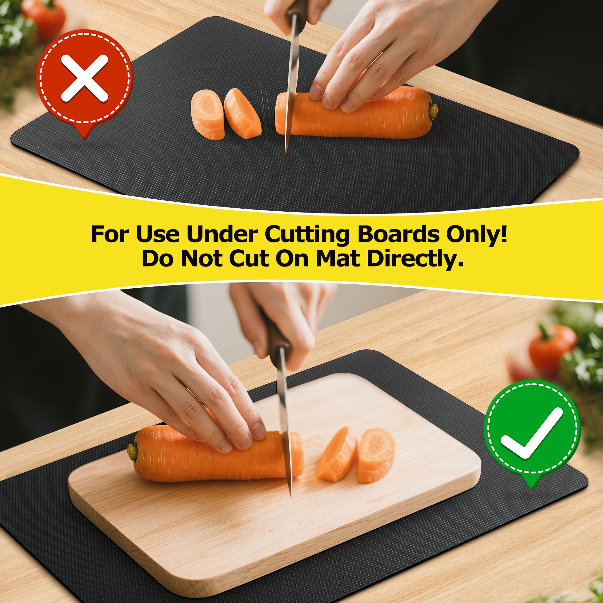 Xfenvs under cutting board non-slip pad keeps boards in place during slicing