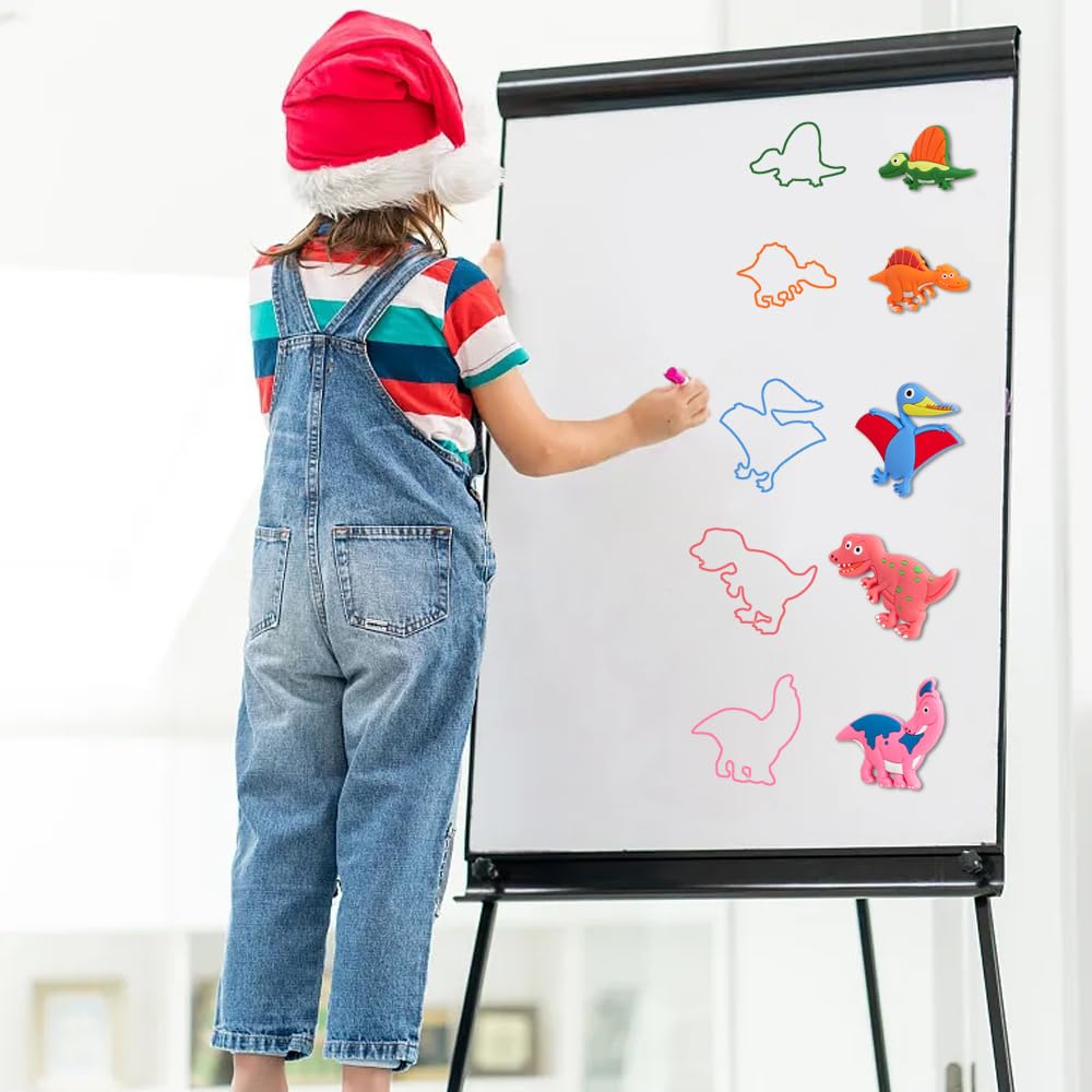 XFNRUBBER 12-pack dinosaur magnets versatile decor and organization
