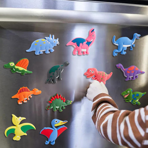 XFNRUBBER dinosaur magnets cling to whiteboards and metal surfaces