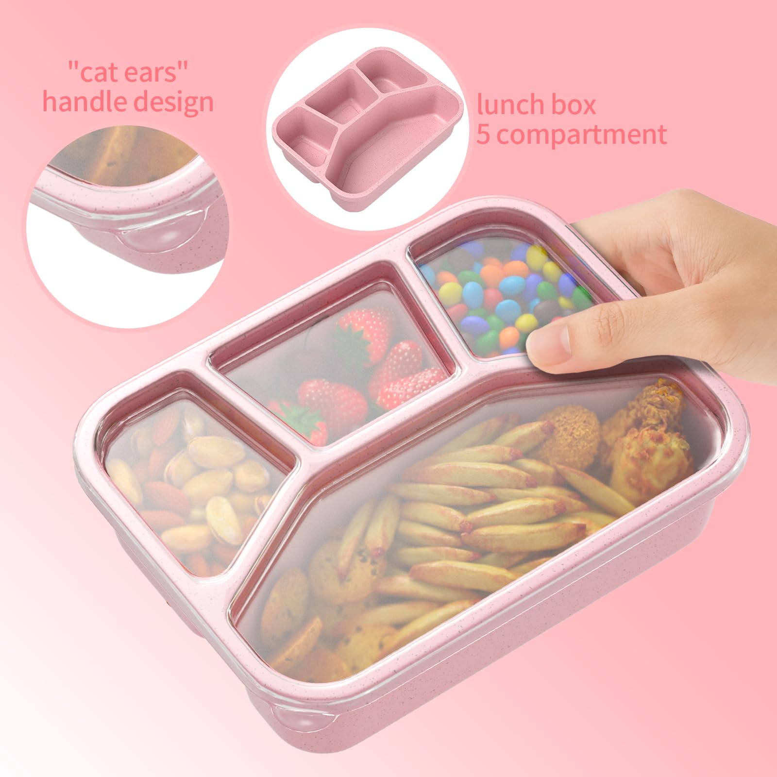 XGXN Bento Box transparent lid view shows food clearly for quick meal prep.