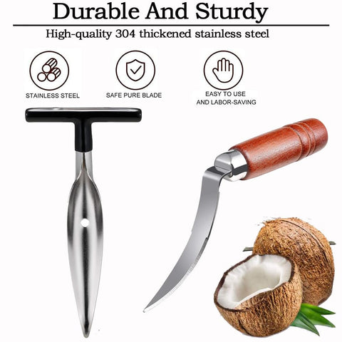 XHGAYL coconut meat remover scraper knife extracting clean flesh