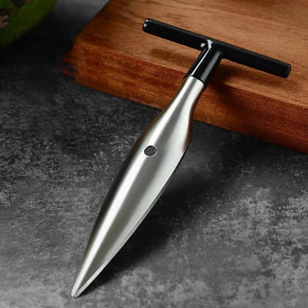 Non-slip wooden handle on the opener ensures a secure grip