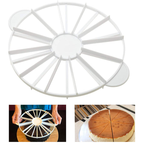 XIAOHONG round cake slice marker viewed from above, showing even portion guidance for large cakes