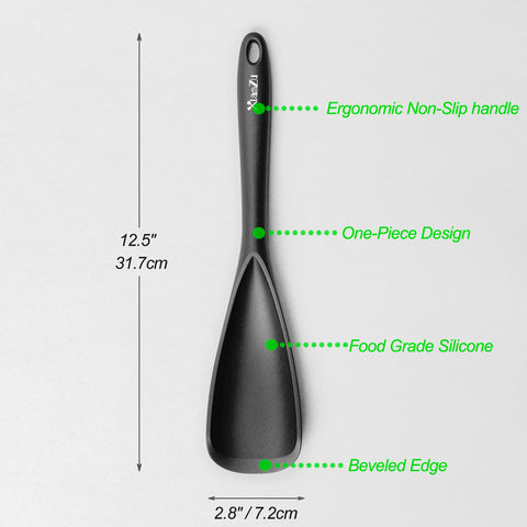 XiaoZu silicone spatula spoon demonstrates heat resistance suitable for high-heat cooking.