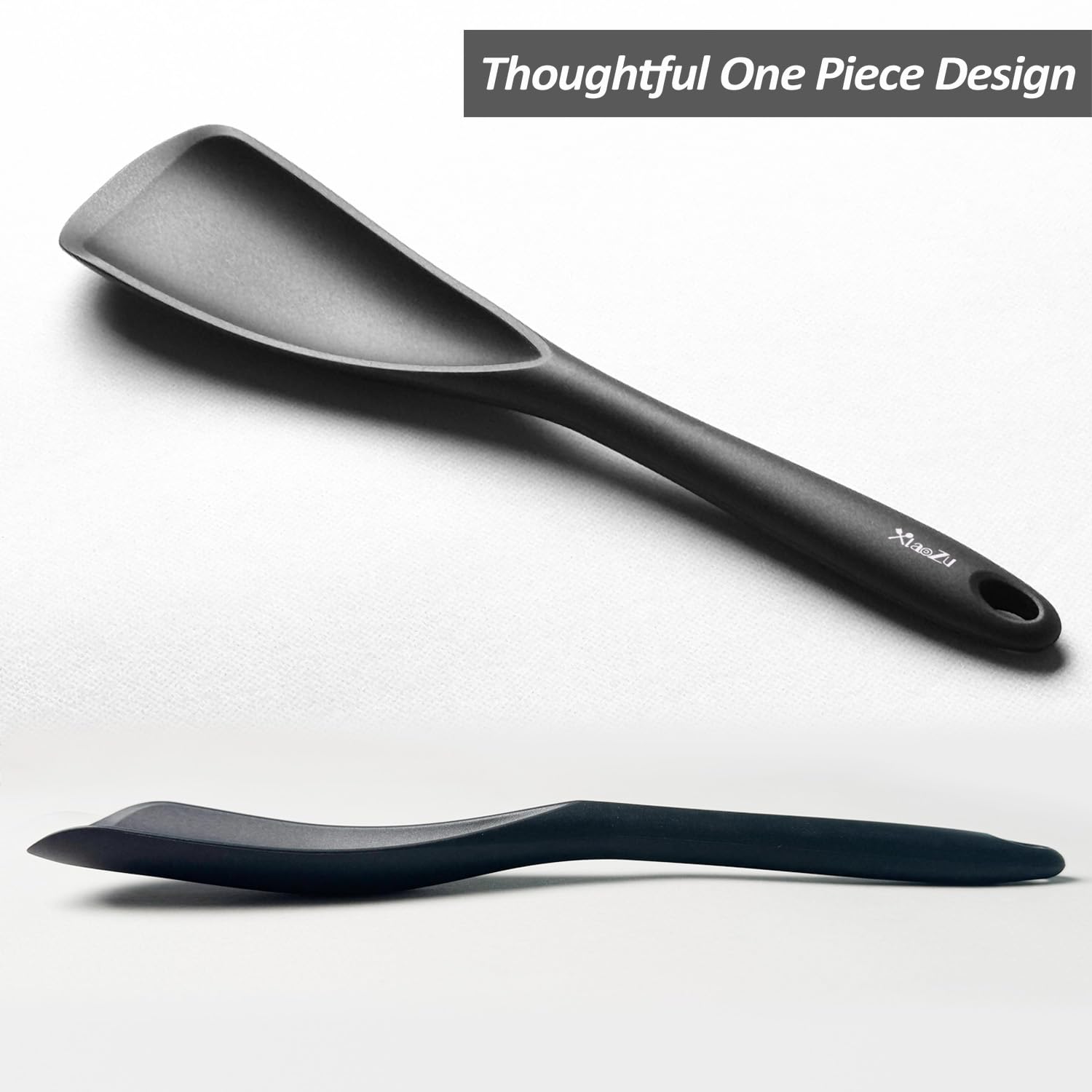 XiaoZu seamless one-piece spatula spoon prevents food buildup during prep.