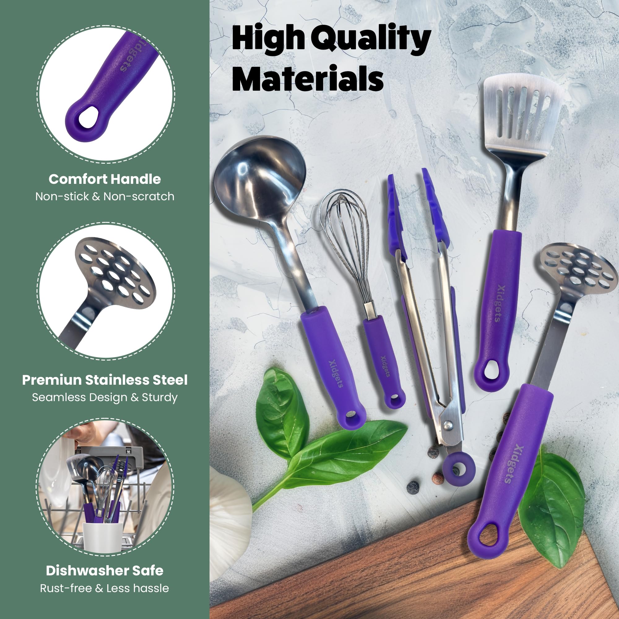 Xidgets plum mini turner, flip and plate foods with ease