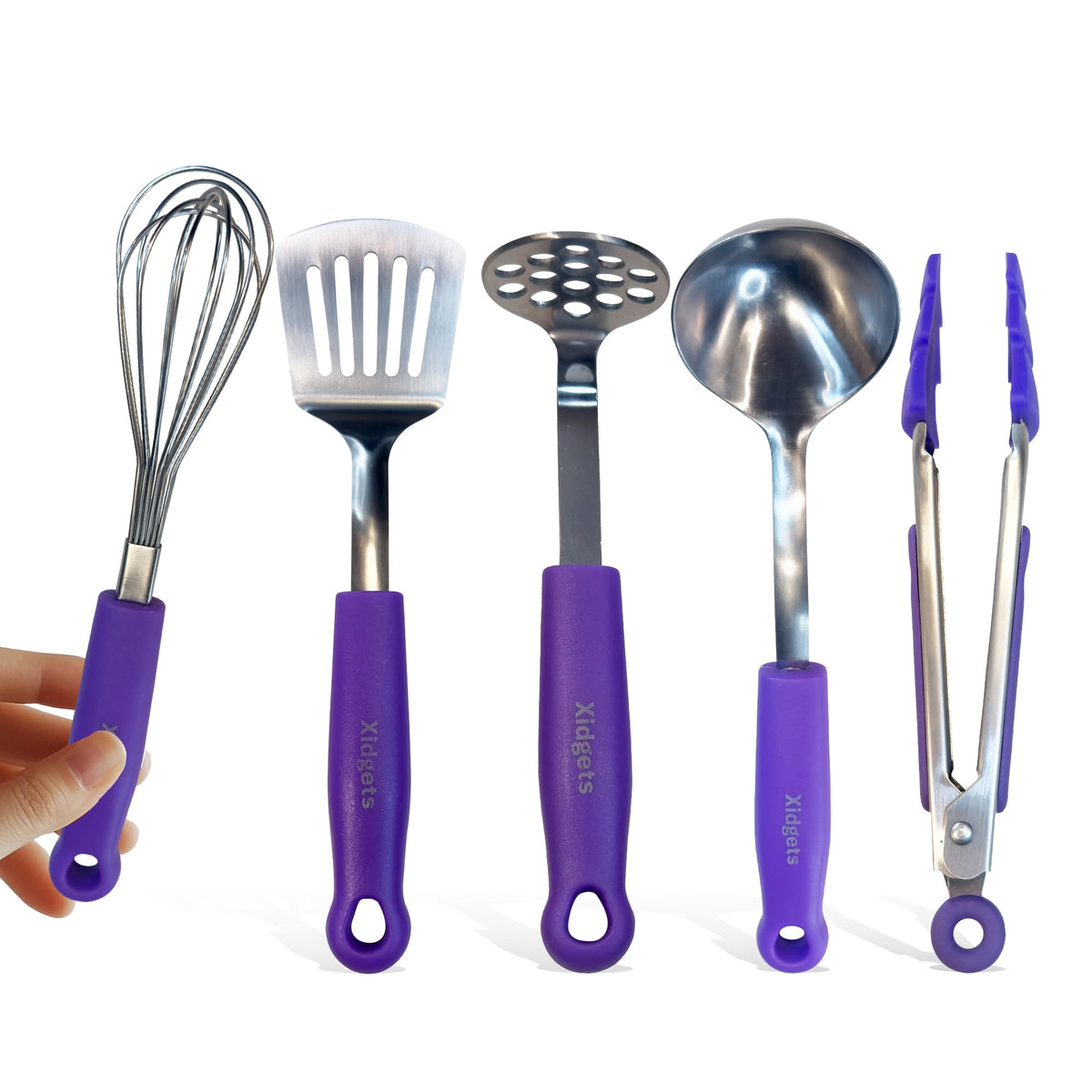 Xidgets plum mini whisk, compact stainless steel for quick sauces and emulsions
