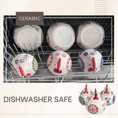 XIEFFICH rooster lid with built-in spoon groove keeps scoop tidy