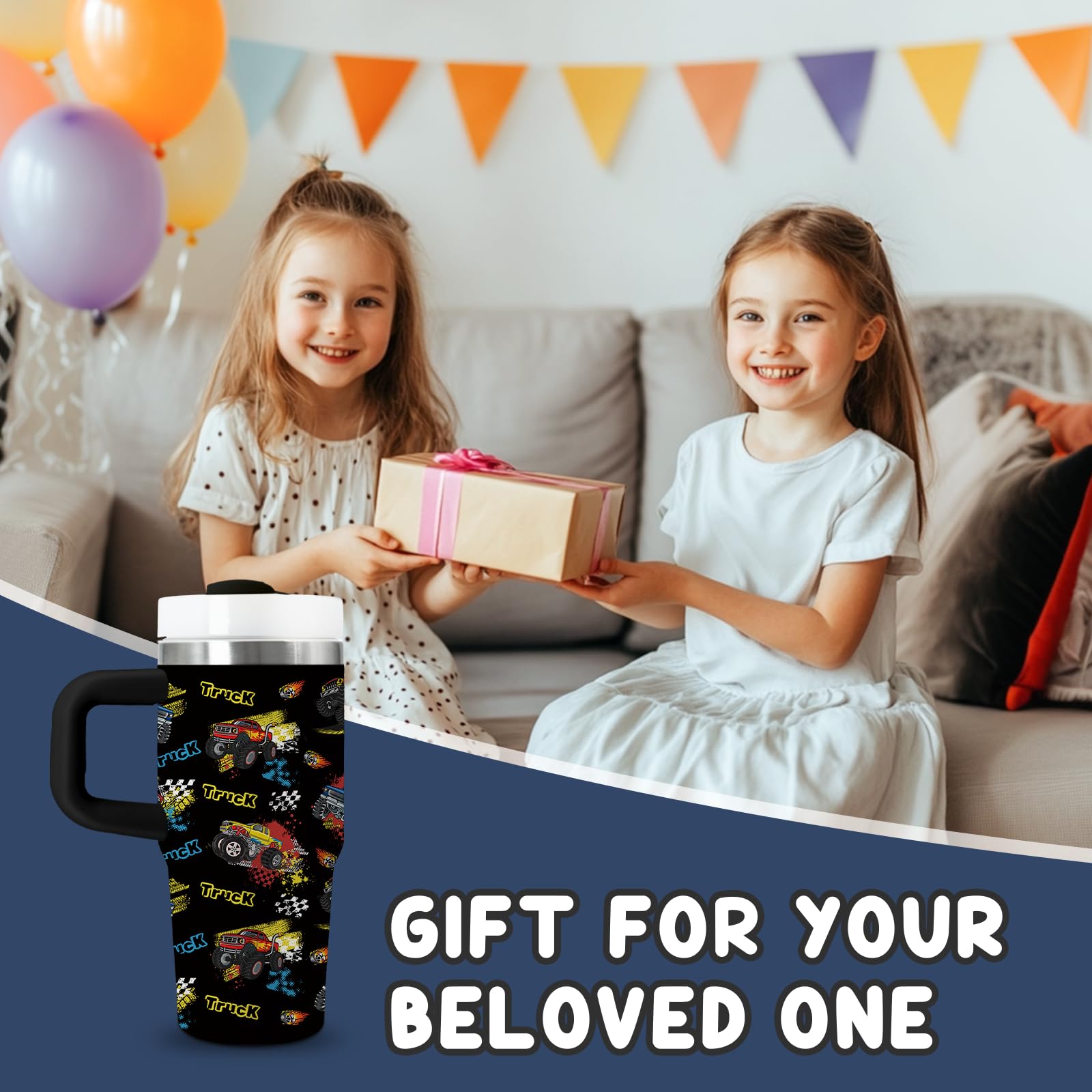 xiiai Monster Truck Tumbler gift idea for little racers