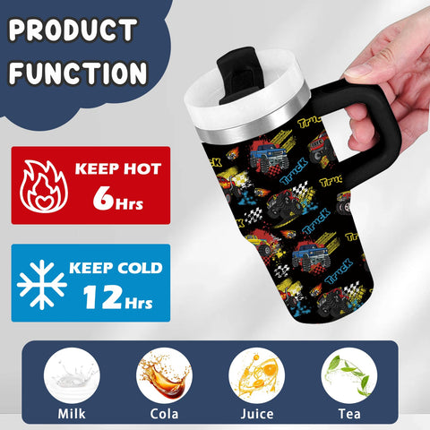 xiiai Monster Truck Tumbler vacuum insulation keeps drinks cold up to 12 hours